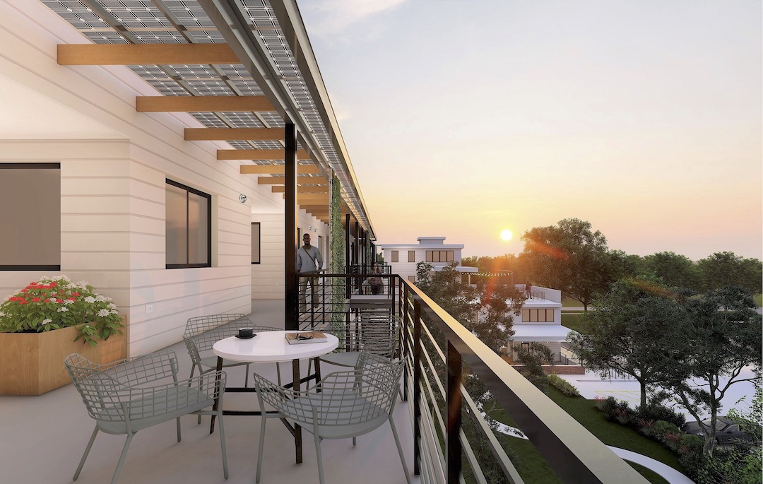 Cohousing terrace East End Houston