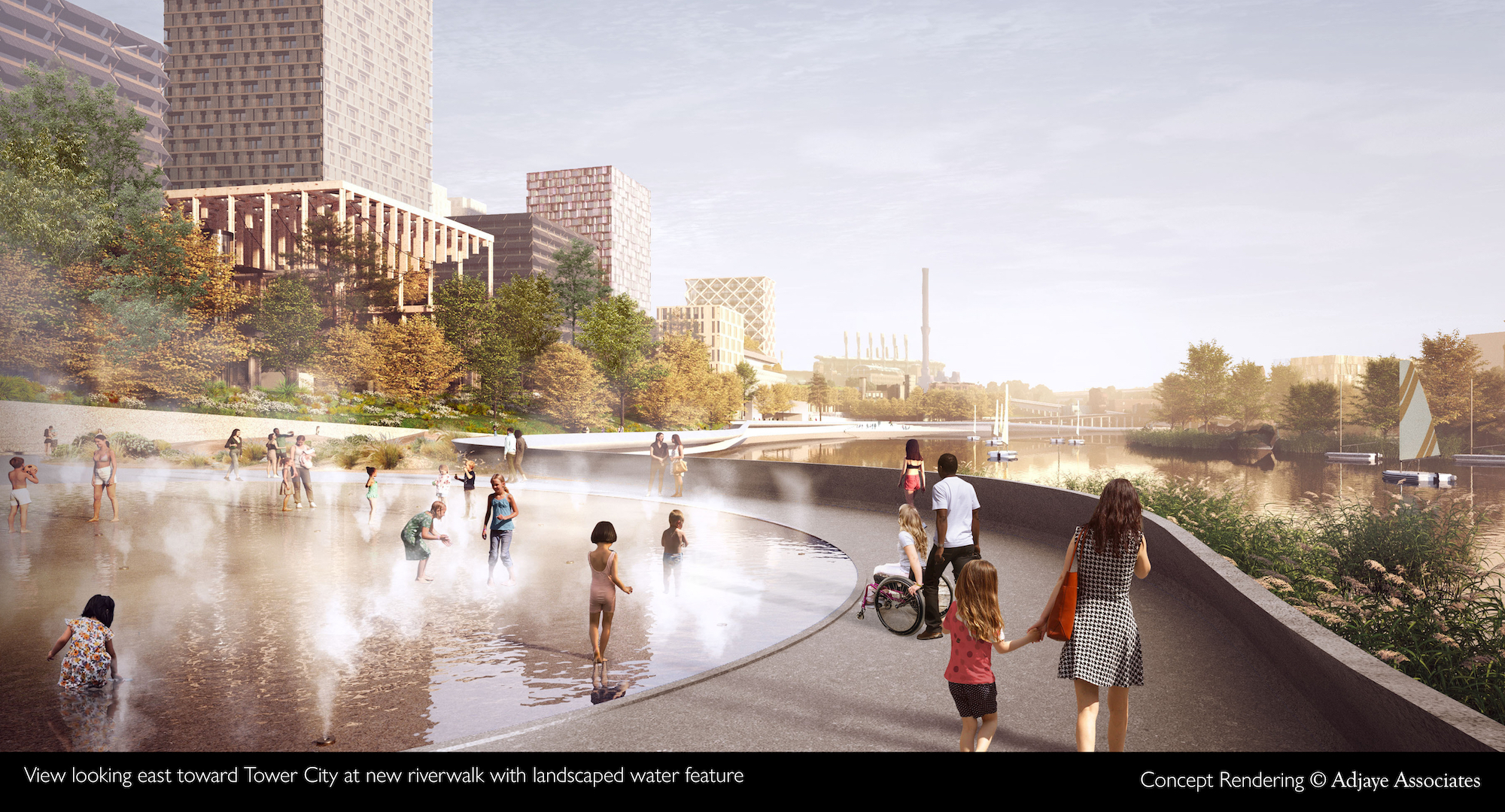 Cuyahoga Riverfront Master Plan Cleveland Rendering courtesy Bedrock