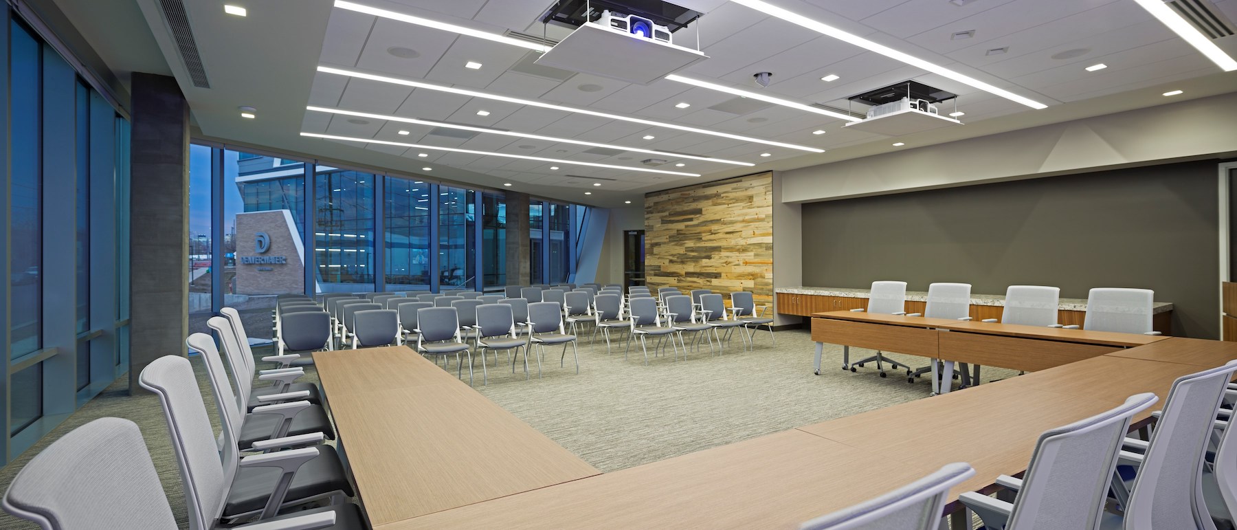 A conference room in the new admin building.