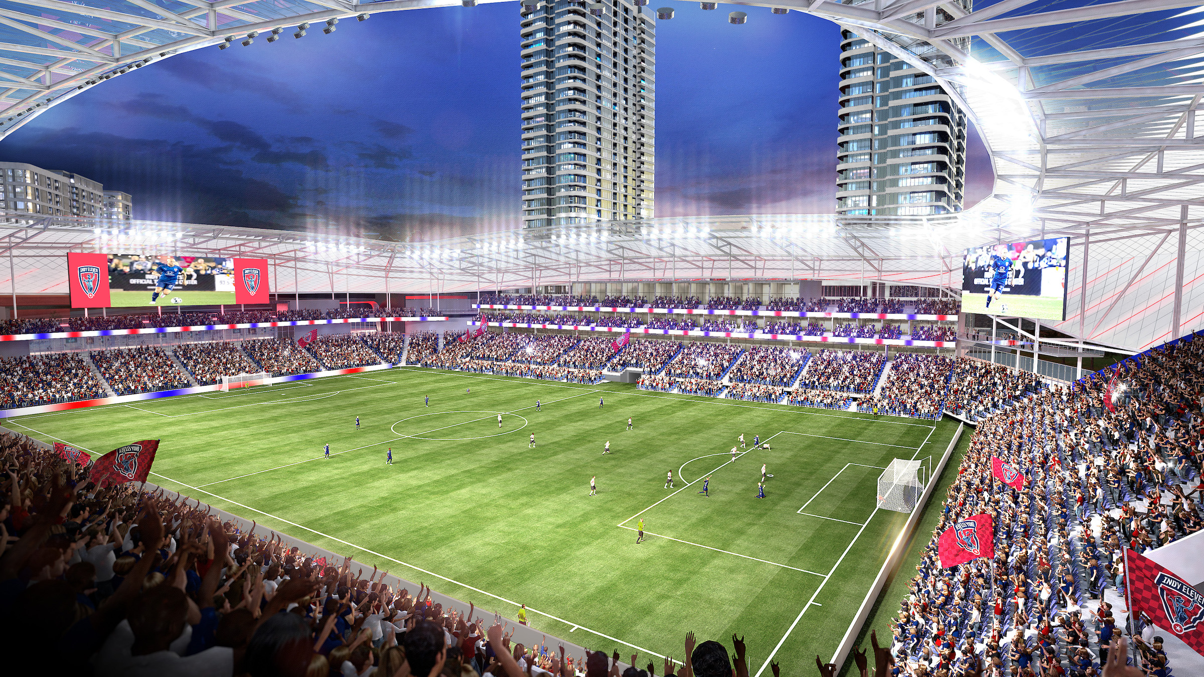 Eleven Park soccer stadium Indianapolis, Indy Eleven, Keystone Group, Populous _Bowl