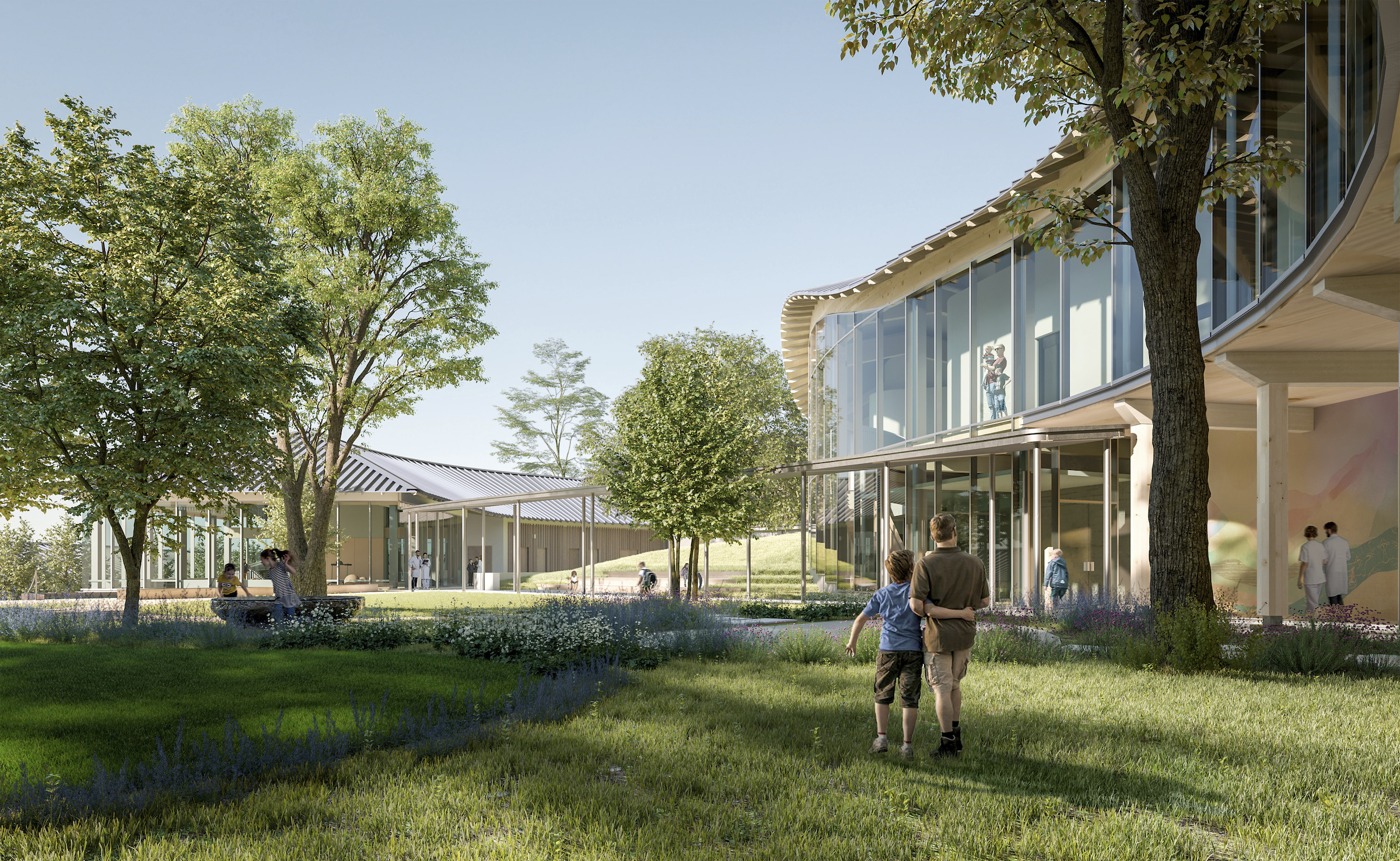 How to Design Now for the Behavioral Health Crisis NBBJ - Ohana Center Courtyard rendering
