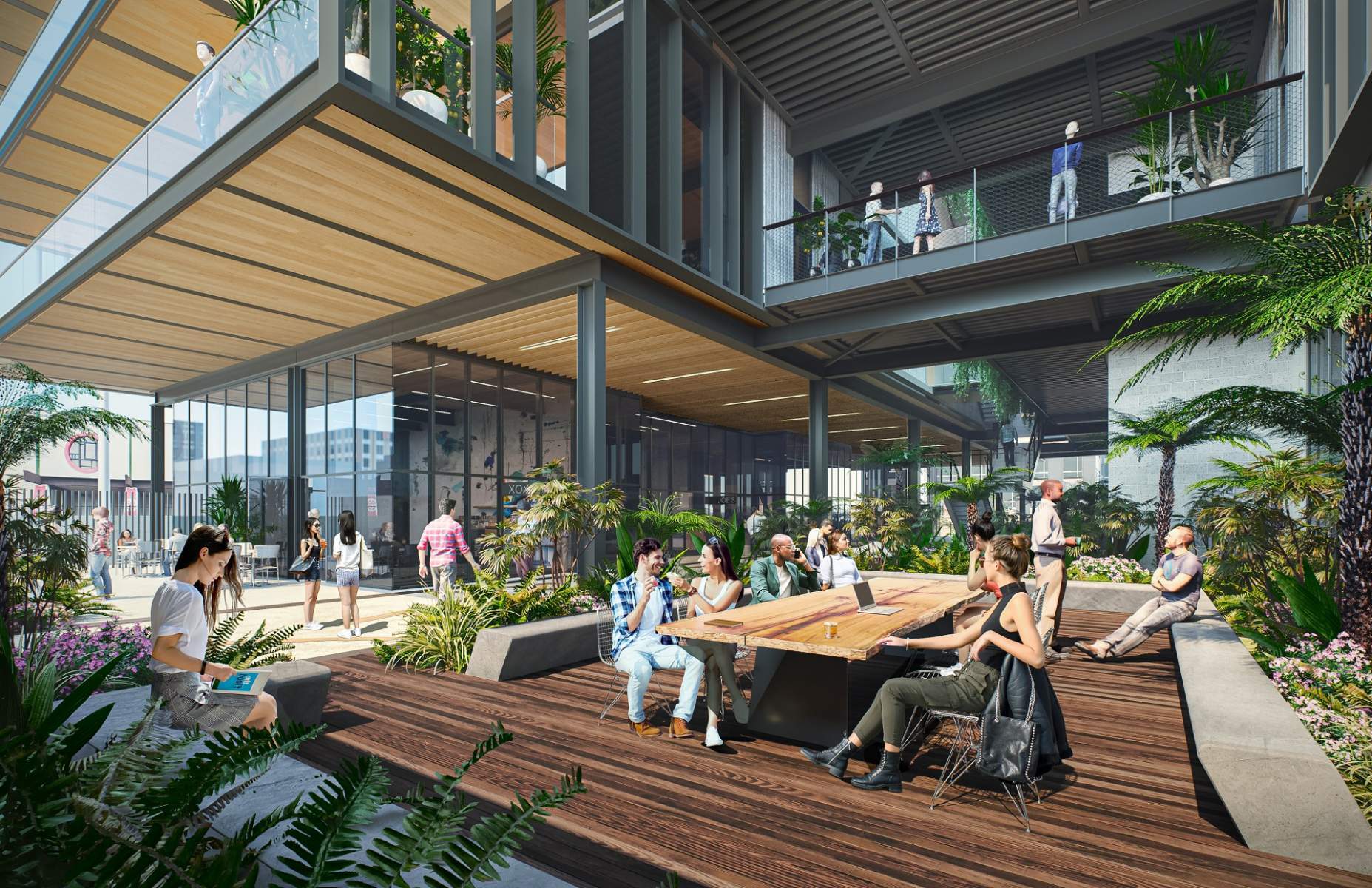 The building's amenities will include open common spaces.