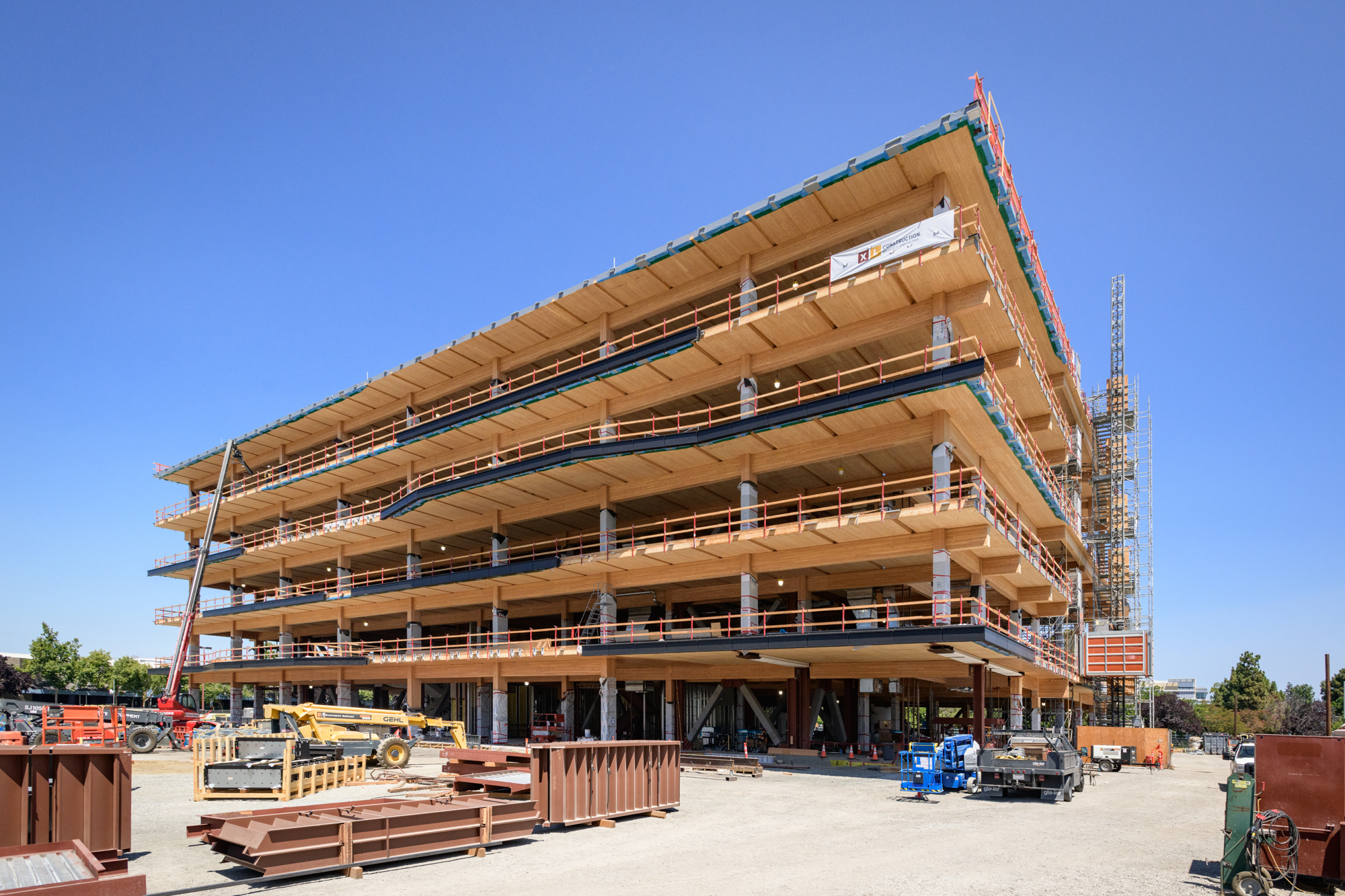 A mass timber office building under construction in Sunnyvale, Calif. Photo: George Baker, Golden State Photographic