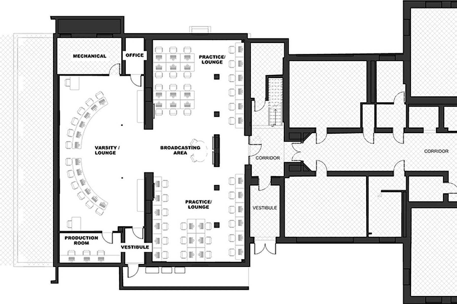 OHIO esports arena floorplan