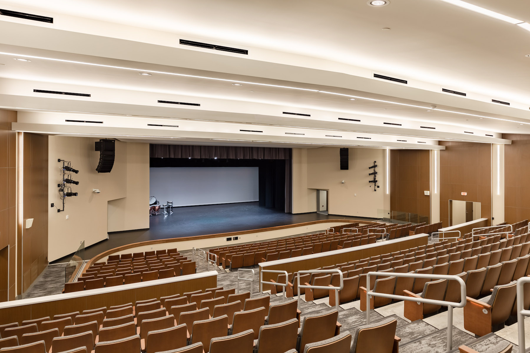 The stage and orchestra of the new Performing Arts Center