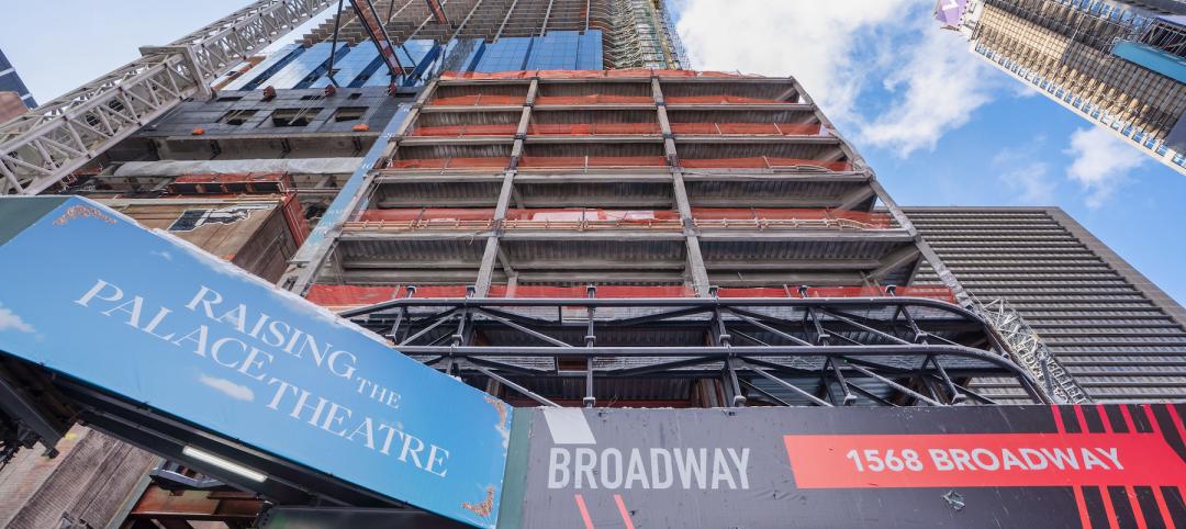 The  construction of the TSX Broadway tower in New York includes raising an existing theater 30 ft above grade. 