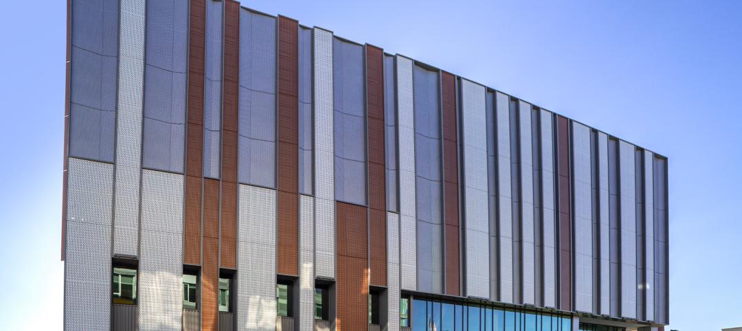 A new life sciences center at 100 Hood Park Drive in Charlestown., Mass., features varied metal cladding systems