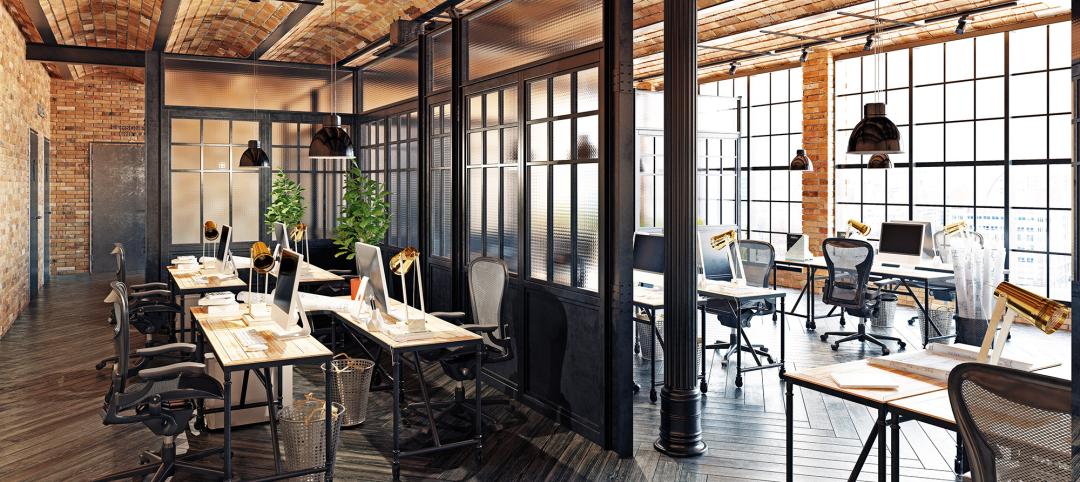 modern office interior wooden look
