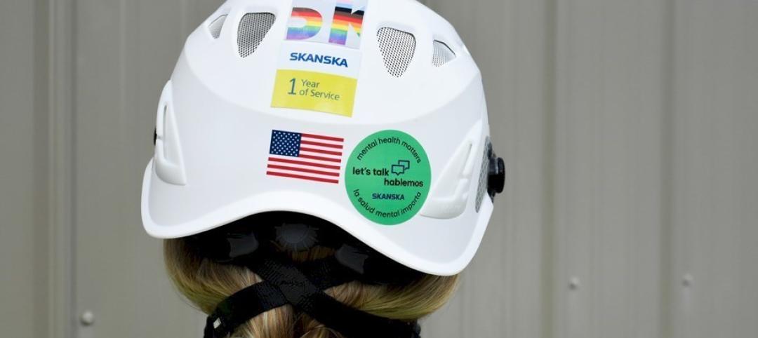 Skanska USA's mental health trainees are identified by a Green Sticker