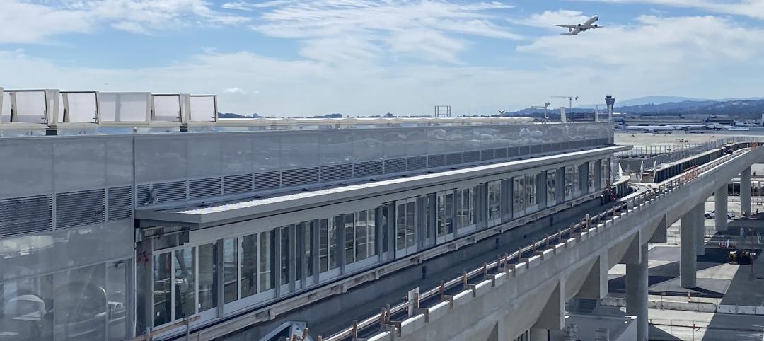 San Francisco airport's AirTrain people mover now connects to a long-term parking garage. Images courtesy of Skanska