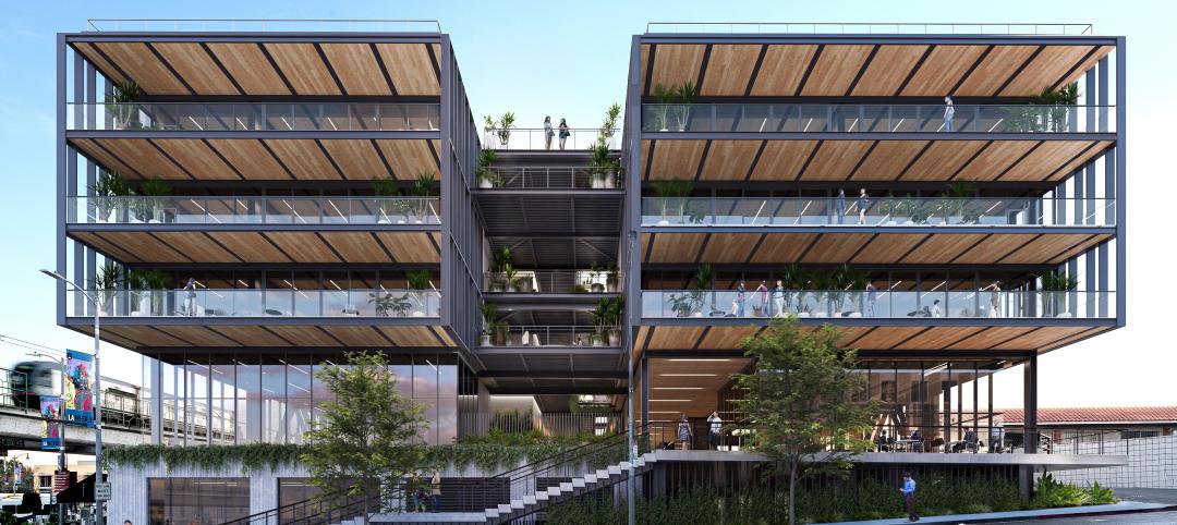 A five-story building in downtown Los Angeles is making extensive use of cross-laminated timber. Images: LEVER Architecture