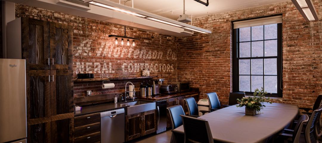 The kitchenette at Mortenson Construction's new Portland office