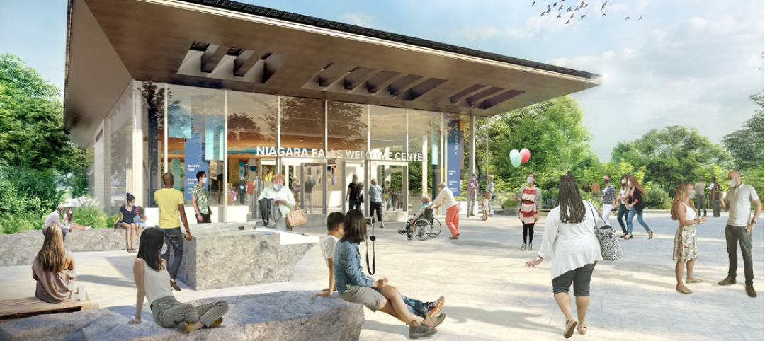 The new Welcome Center for Niagara Falls State Park is replacing a smaller facility that can no longer handle the park's visitor traffic. Images: GWWO Architects