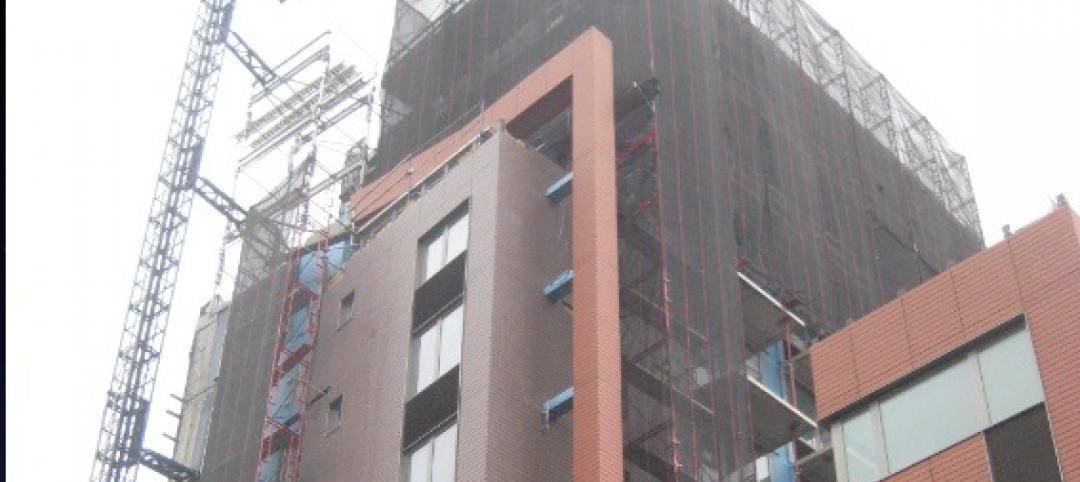 Installation of a facade panel system that uses a rainscreen approach to control
