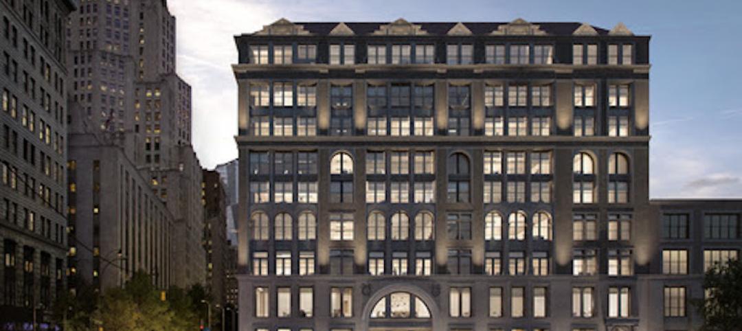 A rendering of the updated exterior of 287 Park Avenue South from Spagnolo Group Architecture