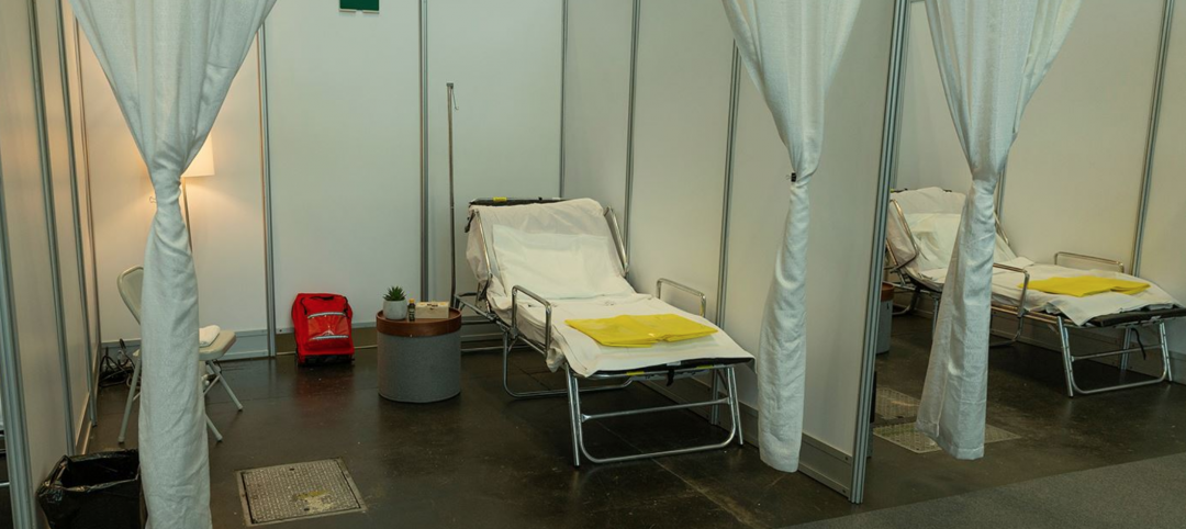 COVID-19 patient rooms in alternate care facility