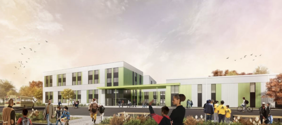 Rendering for school design of six schools under construction in Maryland that are financed through a P3.