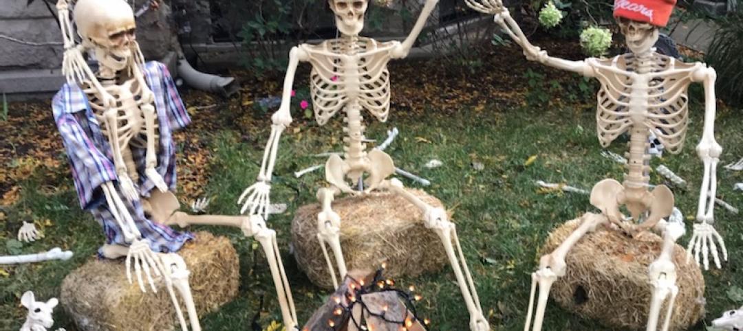 Skeleton firepit, Chicago 2020 Halloween