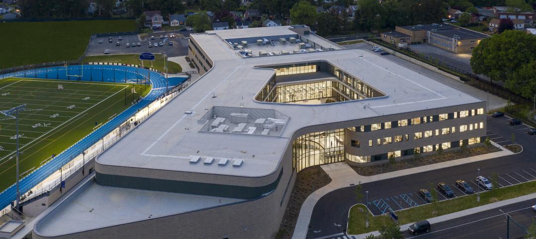 The curved shape of a new high school in Springfield, Pa., is meant to evoke welcome to its community. 