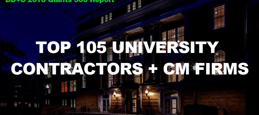 Top 105 University Contractors + CM Firms [2018 Giants 300 Report]