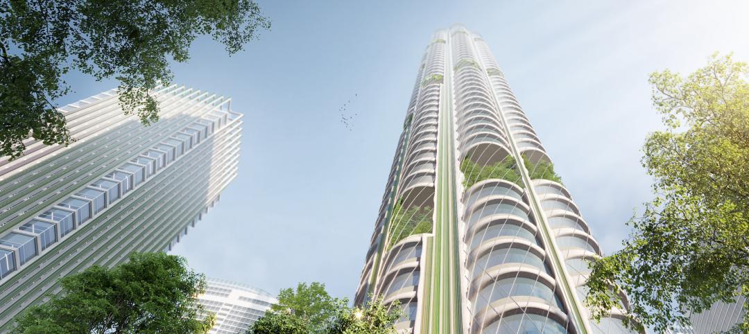 SOM's Urban Sequoia concept envisions buildings absorbing more carbon dioxide. Images: SOM