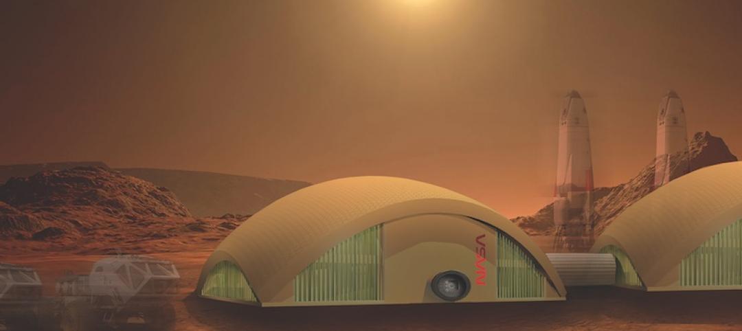 Exterior of a Mars building prototype