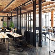 modern office interior wooden look