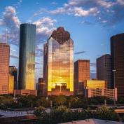 City skyline of Houston, Texas, at sunset