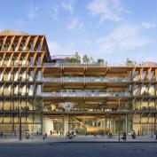 The net-positive, mass timber Mercat del Peix Research Center is designed to encourage a radical degree of collaboration to support transdisciplinary research on planetary well-being. 