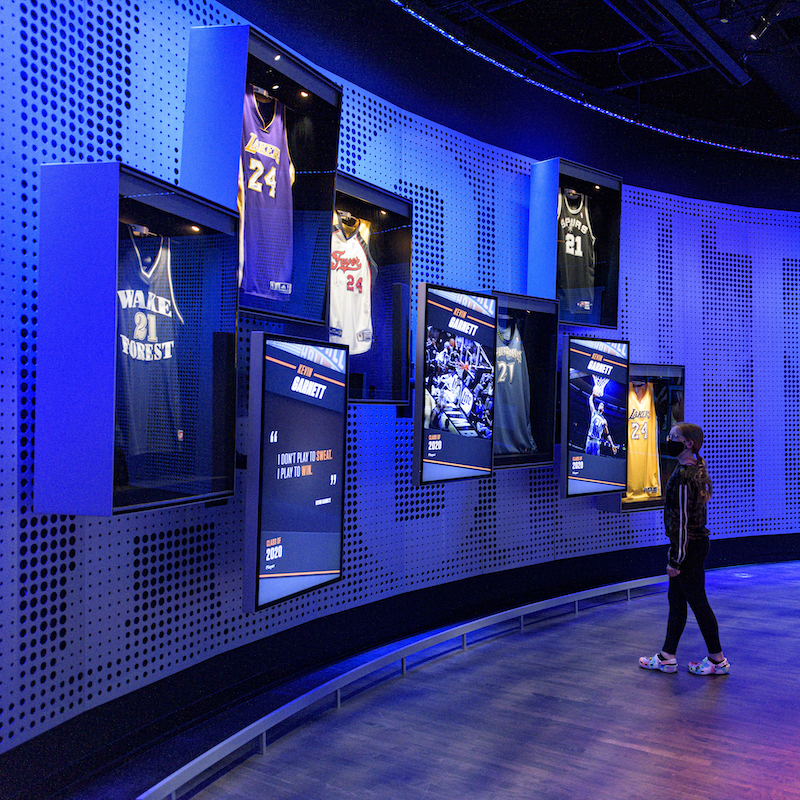 Naismith Memorial Basketball Hall of Fame interactive display