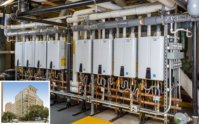 Navien tankless water heaters at West End Asteria Apartments, Boston