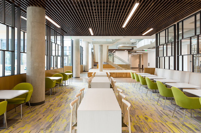 An interior collaboration space at the Toyota Motor North American HQ