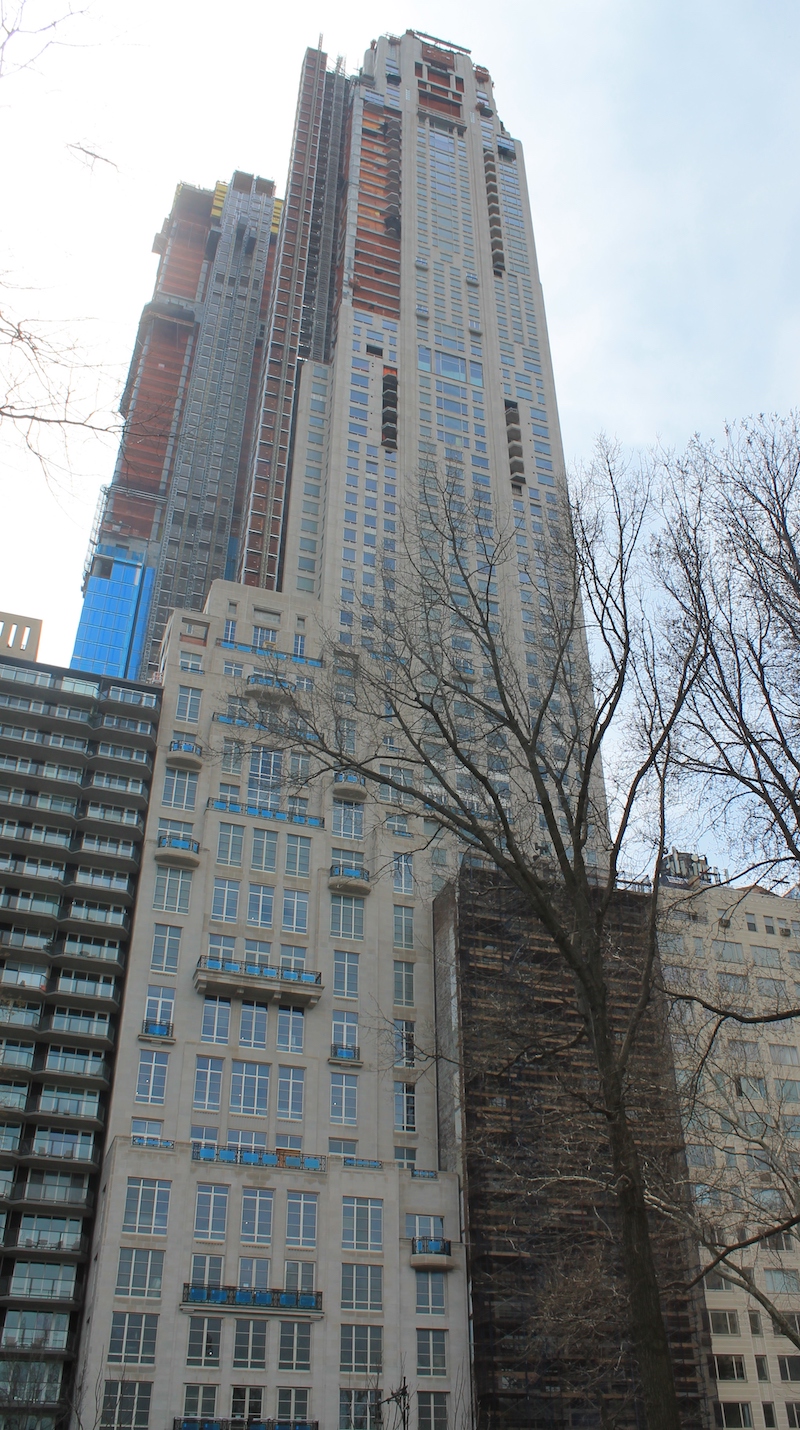 220 Central Park South's limestone facade
