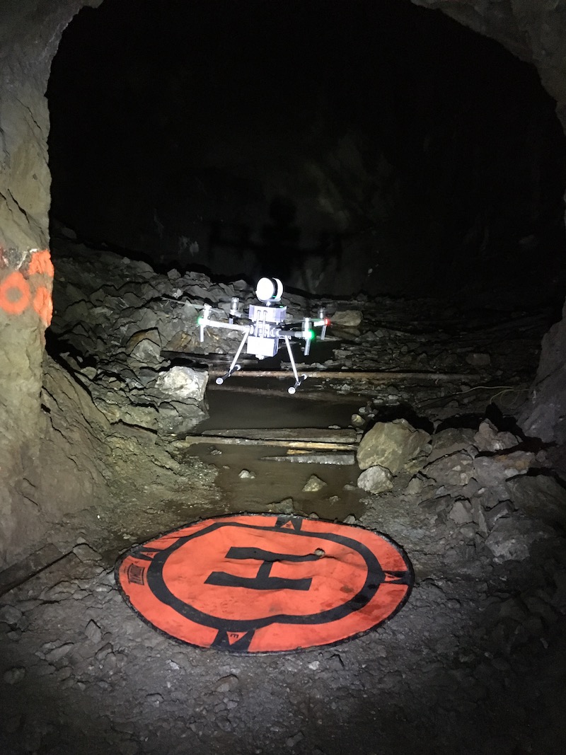 Drone flight in a cave