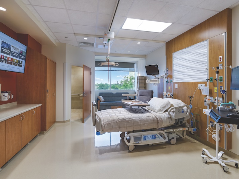 A patient room in the University of Chicago Medicine Center for Care and Discovery