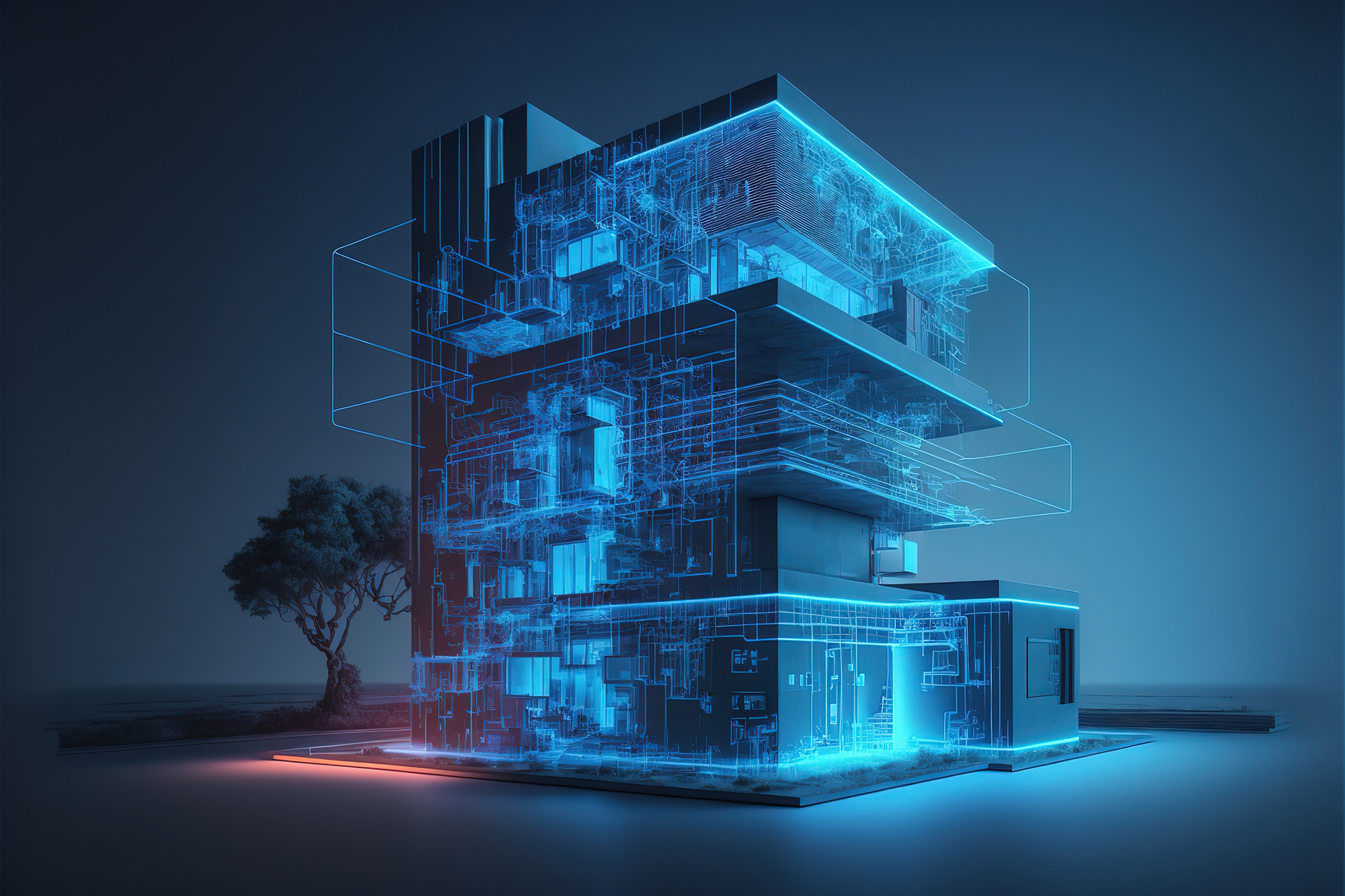 3D high tech smart home model