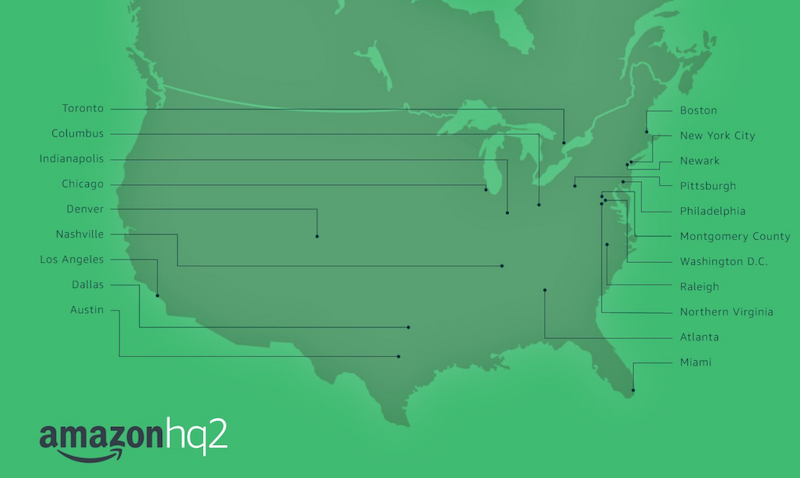 The 20 finalists for Amazon's HQ2