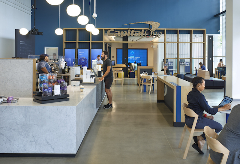 The cafe space in the Capital One Cafe