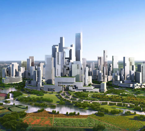 The Great City development near Chengdu will prohibit cars. Courtesy Adrian Smit