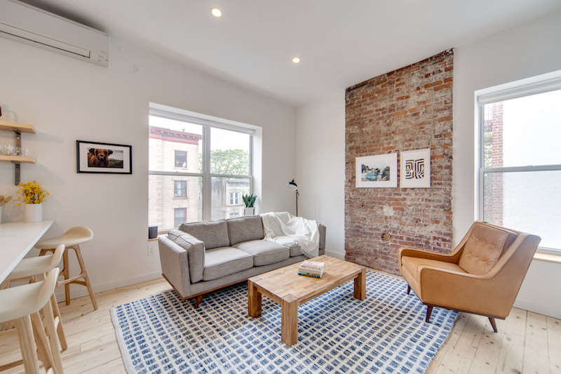 A coliving space near the kitchen in Common Lincoln in Brooklyn, N.Y.
