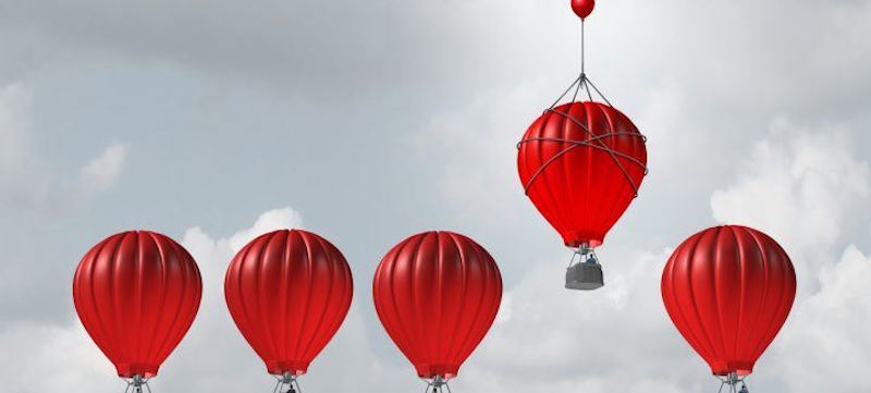 Red hot air balloons 