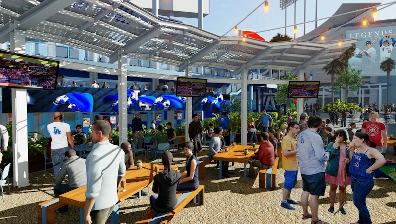 New bar and food area in dodger stadium