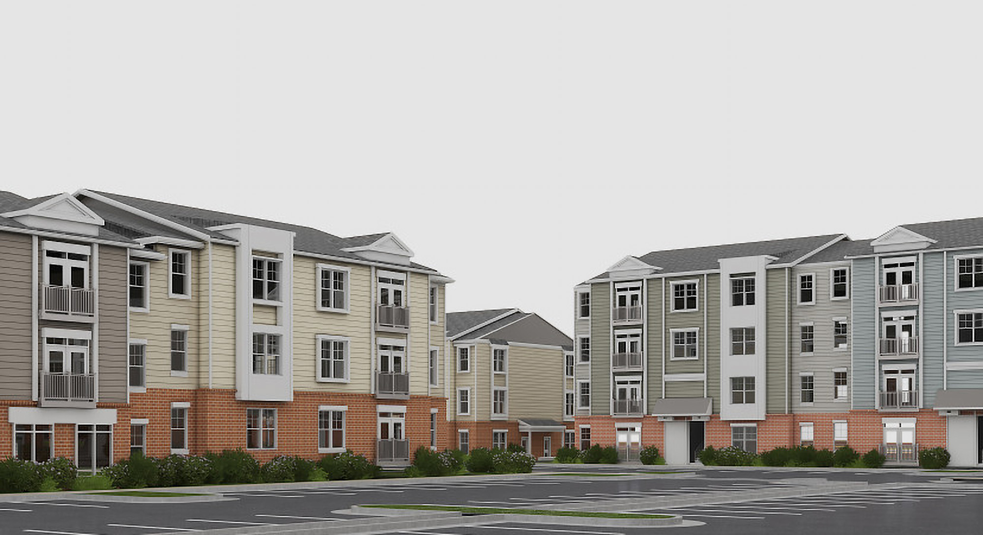 Affordable housing community built on the site of a former shopping center