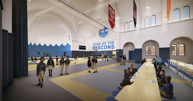 Great Lakes Academy cafeteria and gym