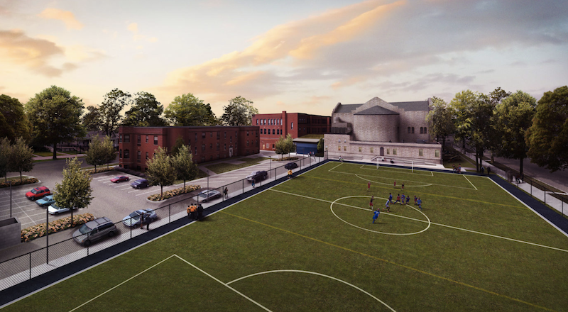 Great Lakes Academy sports fields and green space