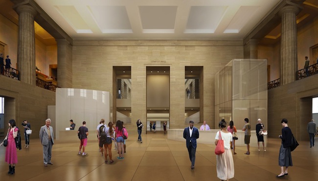 Lenfest Hall, one of the museum's two principal public entrance spaces, will be 
