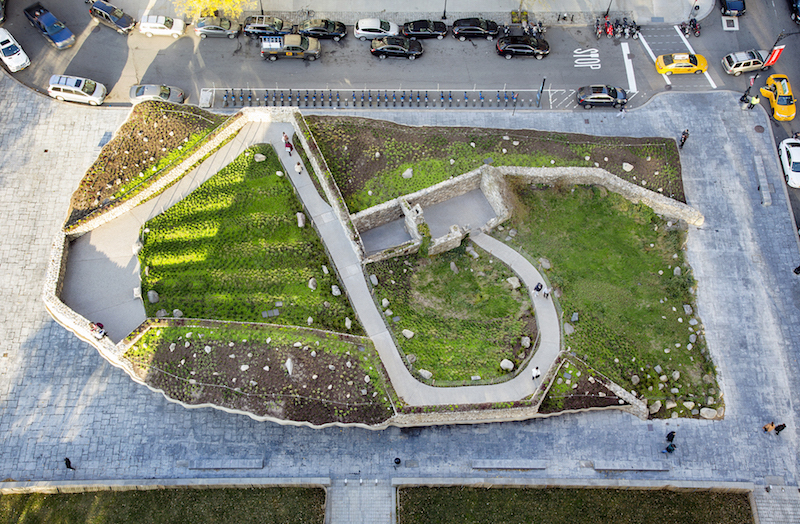 Aerial view of the Irish Hunger Memorial