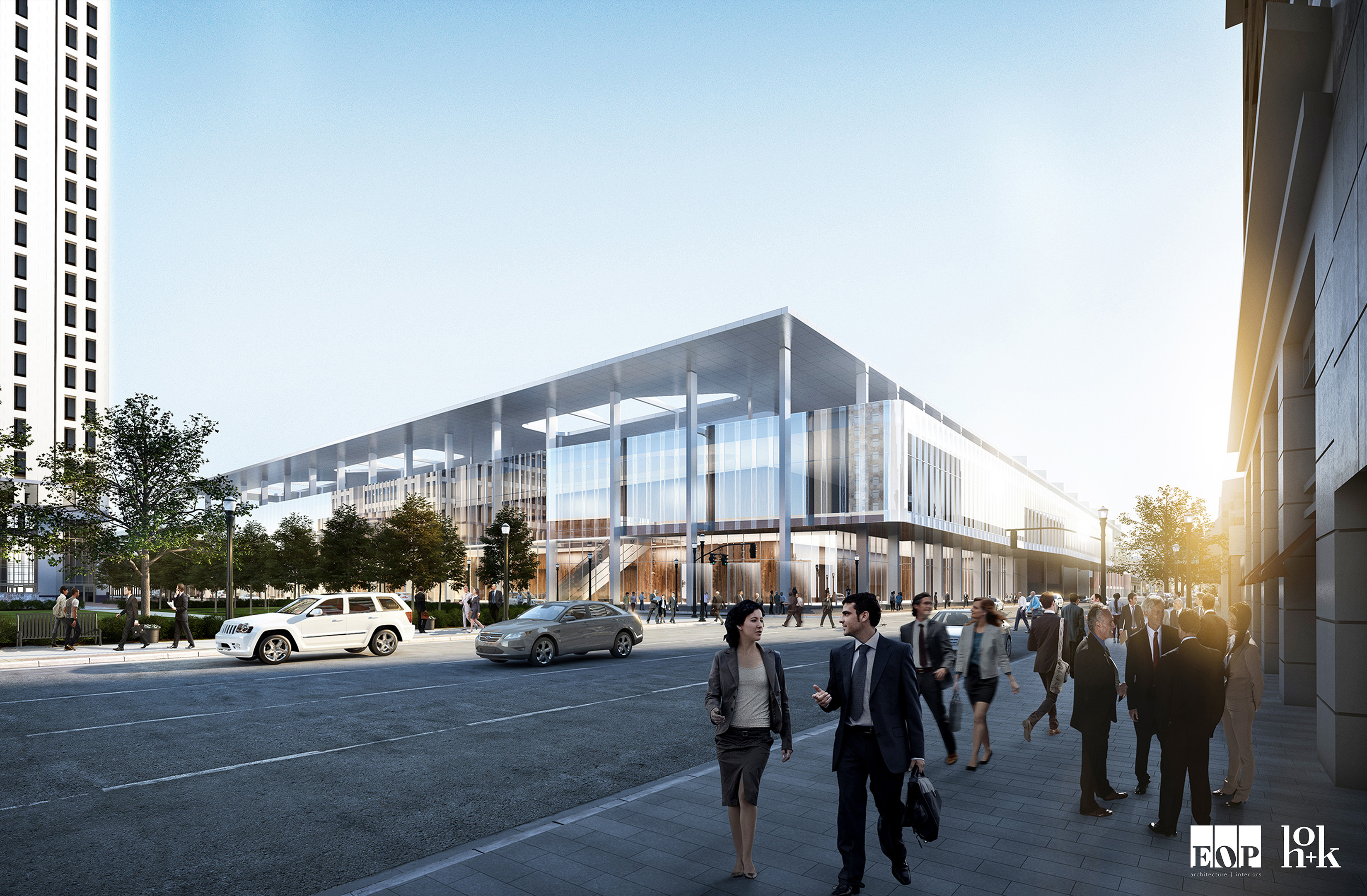 Louisville renovate expand convention center Renderings floor plans EOP Architects HOK