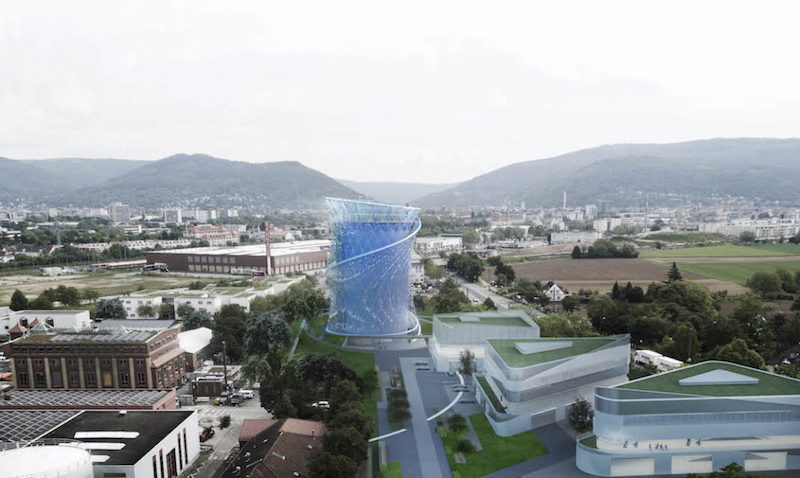 A rendering of the energy tower in Heidelberg, Germany