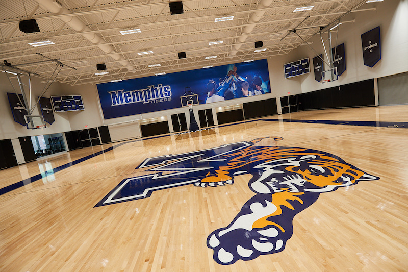 The new practice court at the Laurie-Walton Family Basketball Center